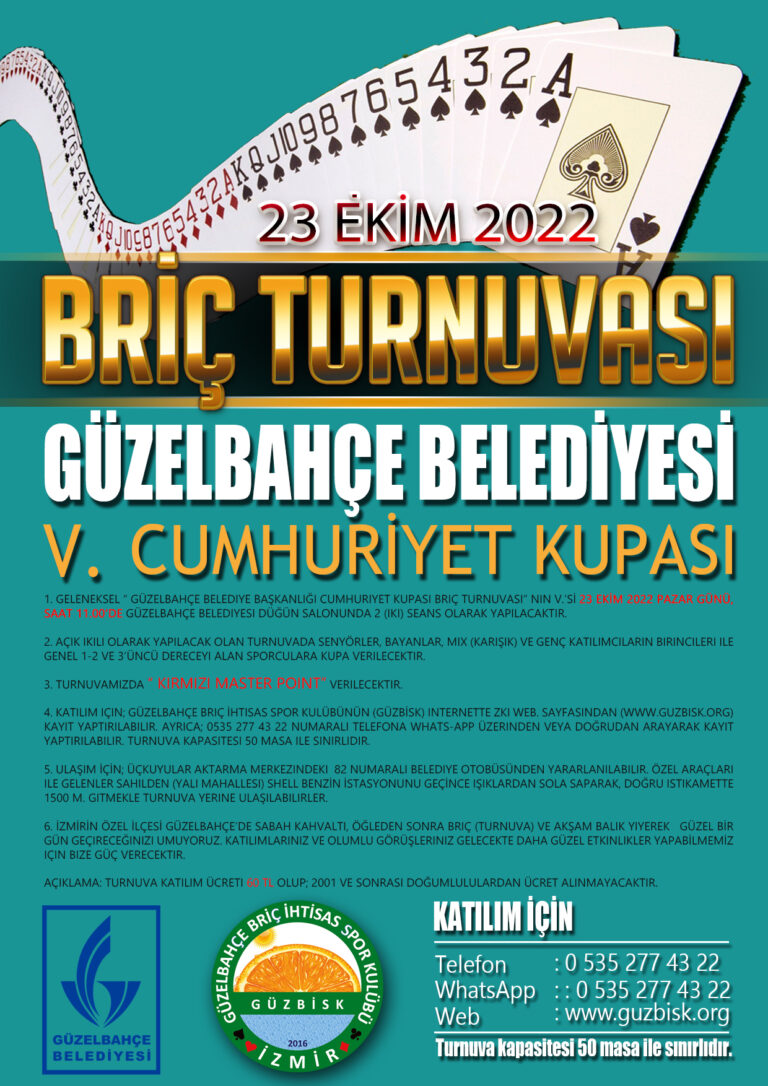 Cumhuriyet Kupası Briç Festivalimize